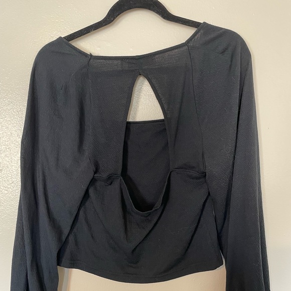 Open Back Black Free People Top - M - Picture 2 of 3